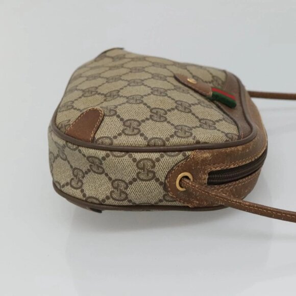 GUCCI GG Supreme Web Sherry Line Bag PVC Beige Gold 89 02 066 Auth 124761 - Picture 6 of 16
